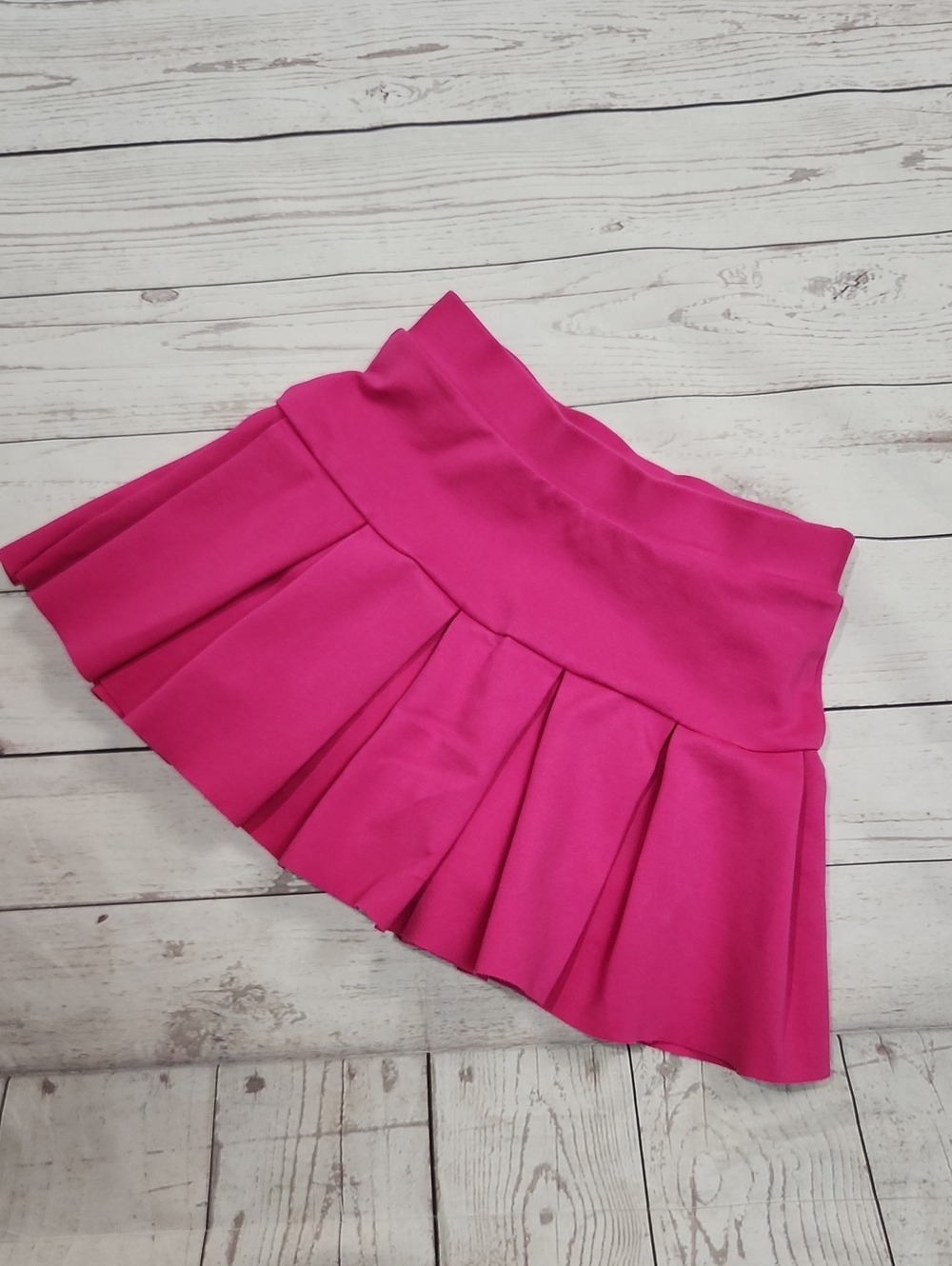 Women's Hot Pink Pleated Circle Skirt